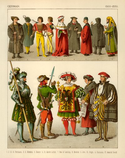 Deutsche Tracht 1500-1550 von Albert Kretschmer